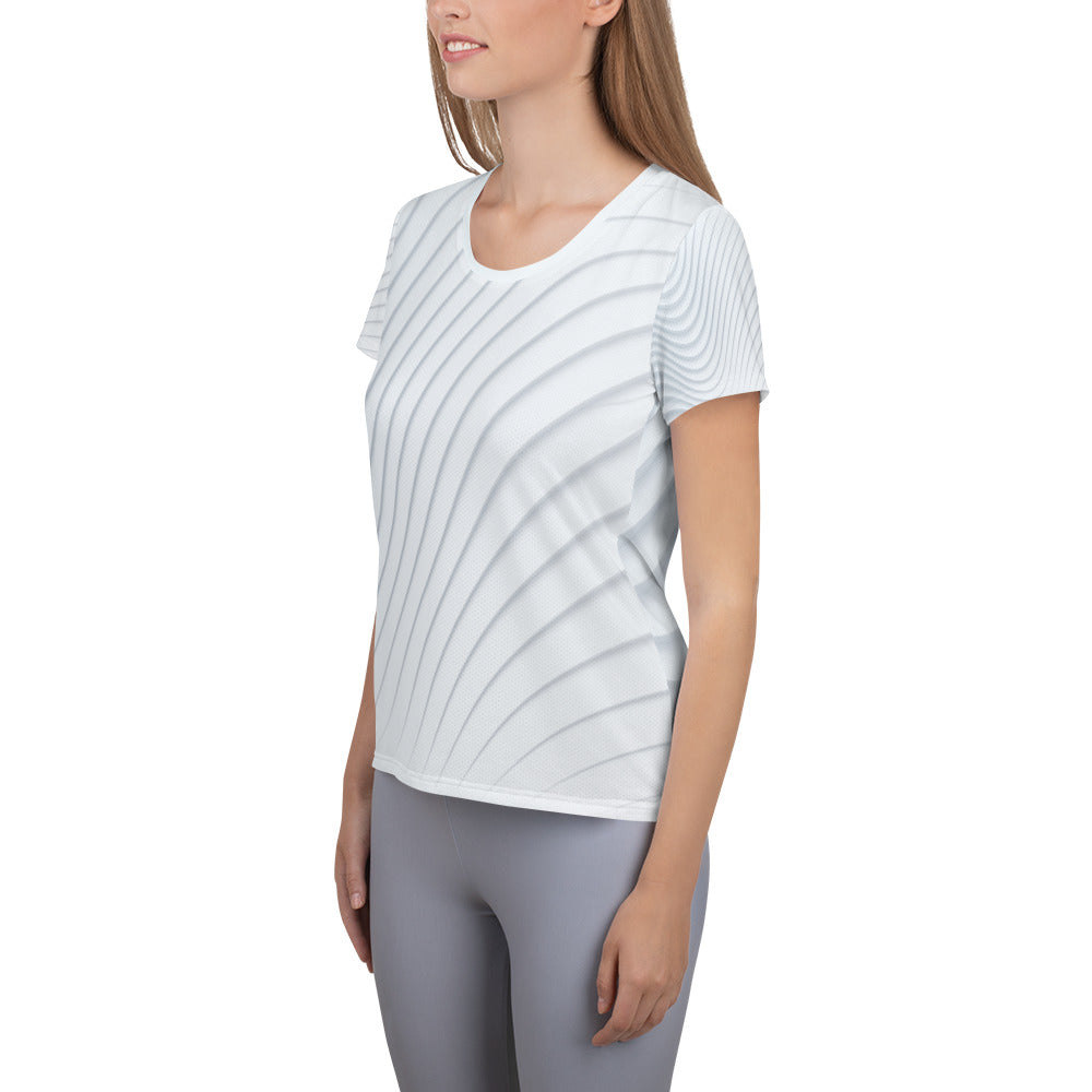 Women's Athletic T-shirt-Whiteout by Valerie