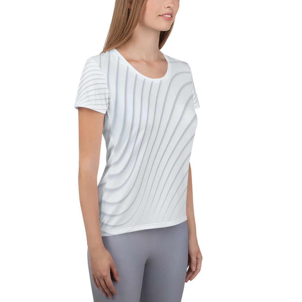 Women's Athletic T-shirt-Whiteout by Valerie
